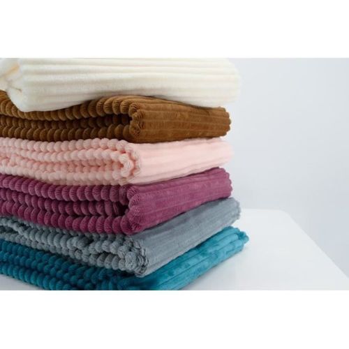 Couverture Boudoir - Blush - 75 X 100 Cm - Velours Côtelé, Douce Et Chaude