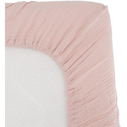 Drap Housse Lange - 70x140 Cm - Vieux Rose - Gaze De Coton
