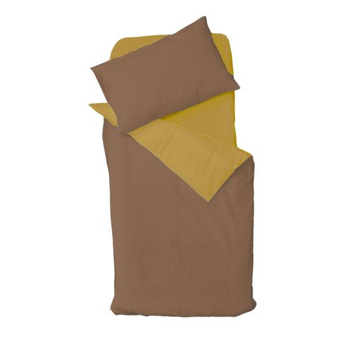 Parure De Couette Bicolore Pour Enfant - 75x120 Cm - Marron Clair