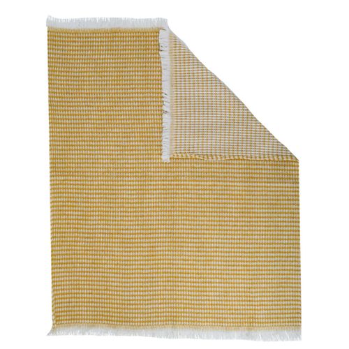 Couverture Lit Enfant Tissu Nid D'abeille - 80x100 Cm - Jaune Ocre
