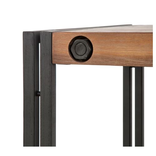 Table D'appoint Carrée 50 Cm En Bois D'acacia Et Métal - Workshop