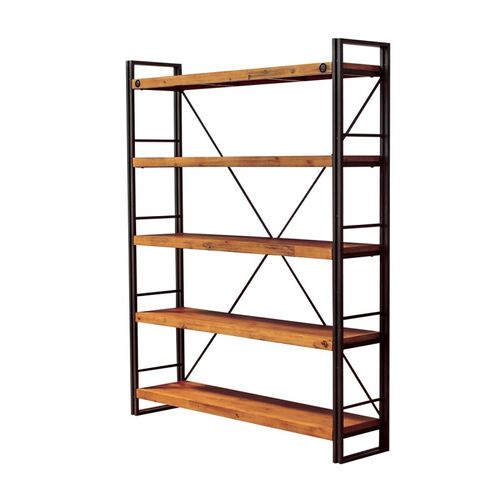 Bibliothèque 190 X 150 Cm En Bois D'acacia Et Métal - Workshop