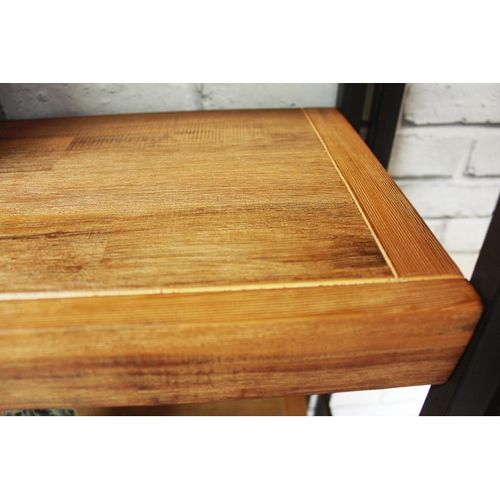 Bibliothèque Inclinée 195 X 90 Cm Tiroir Acacia Et Métal - Workshop