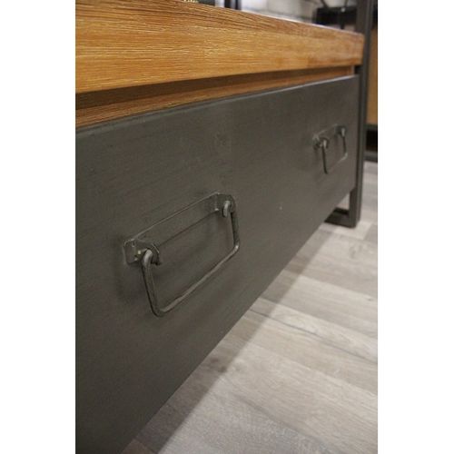 Bibliothèque Inclinée 195 X 90 Cm Tiroir Acacia Et Métal - Workshop