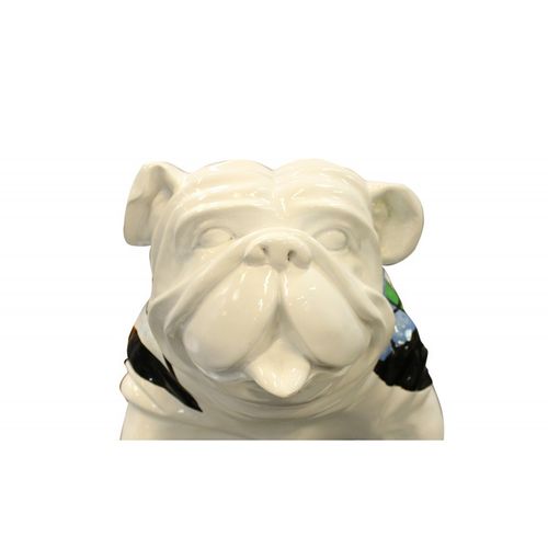 Sculpture Dog Carreaux Bleu Vert Et Drapeau Anglais - Lord Dog