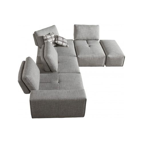 Accoudoir Pour Canapé Modulable En Tissu Gris Anthracite - Modulo