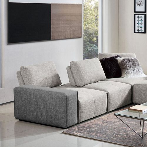 Accoudoir Pour Canapé Modulable En Tissu Gris Anthracite - Modulo