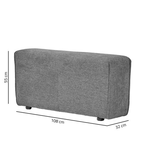 Accoudoir Pour Canapé Modulable En Tissu Gris Anthracite - Modulo