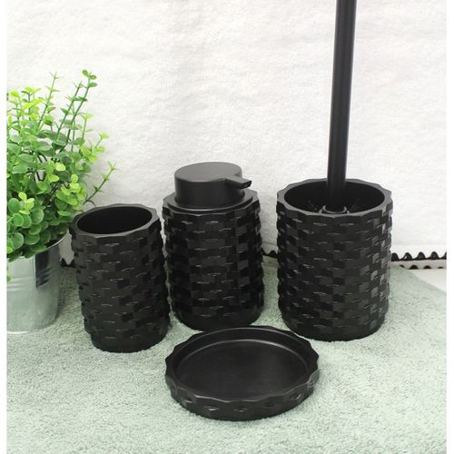 Set 4 Accessoires Salle De Bain Noir - Wendy