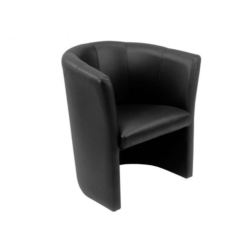 Fauteuil Cabriolet Arrondi En Simili Noir Design Contemporain - Cabri