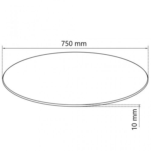 Plateau Rond Diamètre 75 Cm En Verre Trempé Transparent