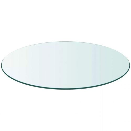 Plateau Rond Diamètre 75 Cm En Verre Trempé Transparent