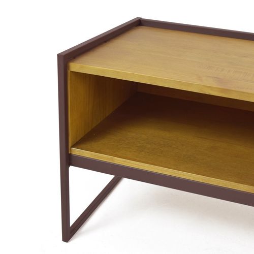 Meuble TV 183 Cm 1 Niche1 Tiroir Bois De Pin Et Métal Marron - Linea