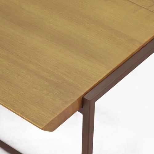 Bout De Canapé En Bois De Pin Et Métal Marron - Linea