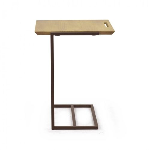 Bout De Canapé En Bois De Pin Et Métal Marron - Linea