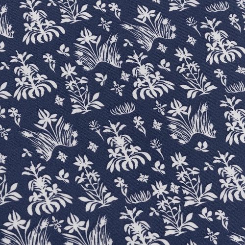 Toile De Chilienne Jardin Motif Fleuri Bleu Et Blanc - Ludivine 4369