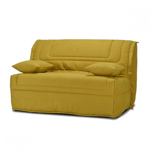Banquette Lit BZ 140x190 Cm En Tissu Jaune Et Matelas 12 Cm – Buzzy