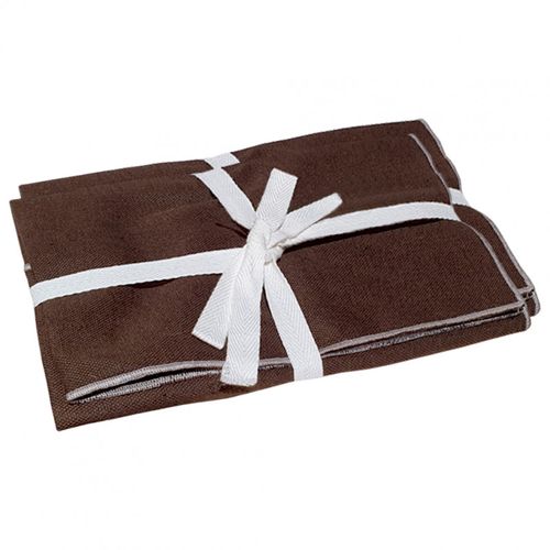 Lot De 2 Sets De Table, Lin Et Coton Brun 36 X 48 Cm - Constella 9048