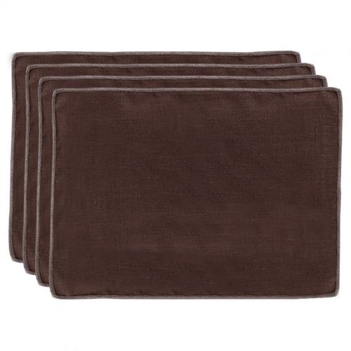 Lot De 4 Sets De Table, Lin Et Coton Brun 36 X 48 Cm - Constella 9048