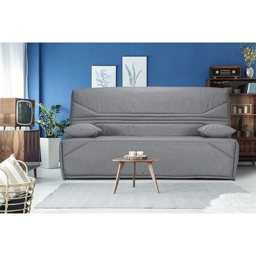 Clic Clac 130x190 Cm En Tissu Gris Et Matelas Bultex®14 Cm - Teodore