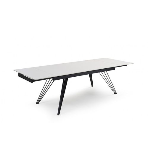 Table Extensible 160/240 Cm Céramique Blanc Pieds Filaires - Oregon 01
