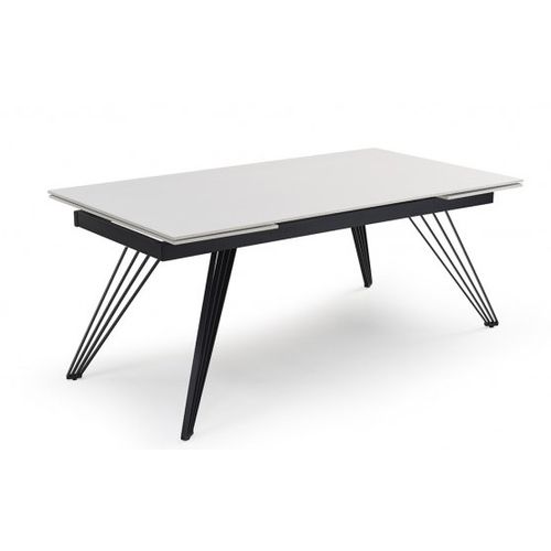 Table Extensible 160/240 Cm Céramique Blanc Pieds Filaires - Oregon 01