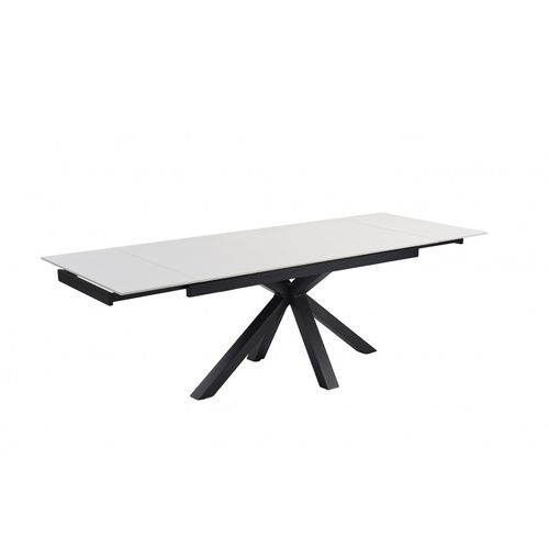 Table Extensible 160/240 Cm Céramique Blanc Pied Croix - Oregon 04