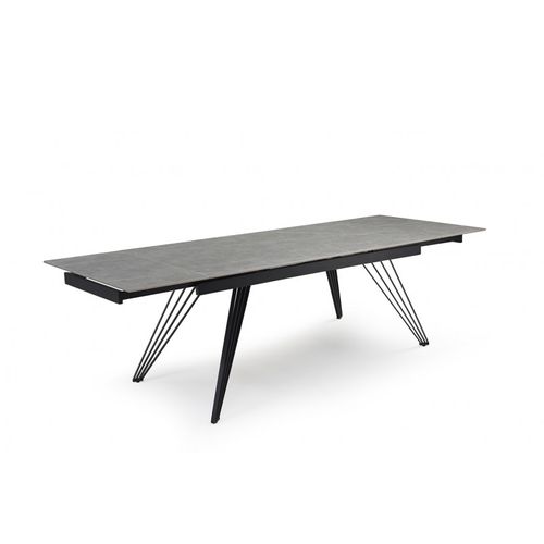 Table Extensible 160/240 Cm Céramique Gris Marbré Pied Filaire - Arizona 01