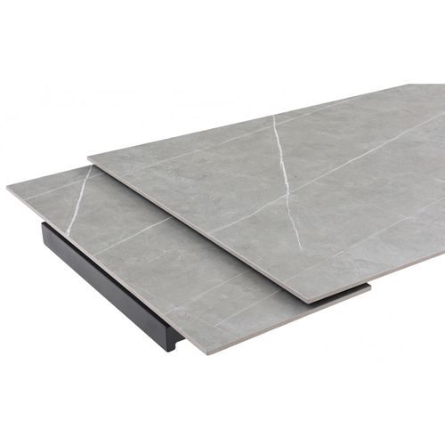 Table Extensible 160/240 Cm Céramique Gris Marbré Pied Filaire - Arizona 01