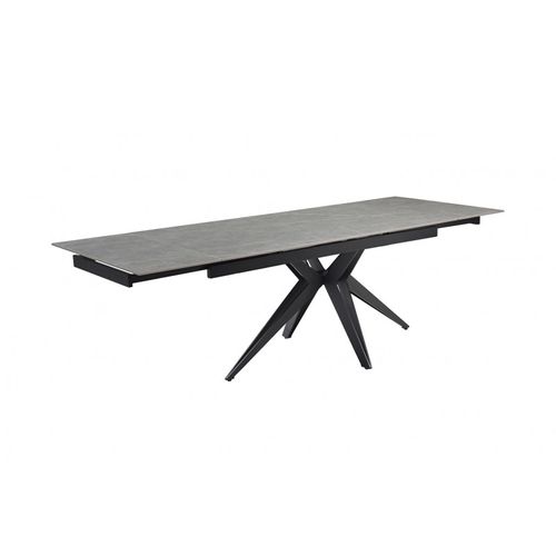 Table Extensible 160/240 Cm Céramique Gris Marbré Pied Étoile - Arizona 06