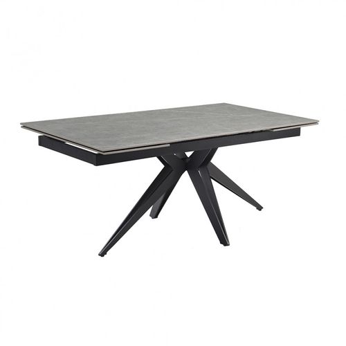 Table Extensible 160/240 Cm Céramique Gris Marbré Pied Étoile - Arizona 06