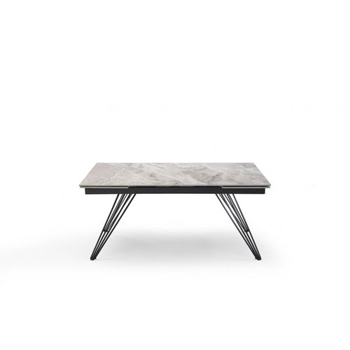 Table Extensible 160/240 Cm Céramique Gris Marbré Pied Filaire - Dakota 01