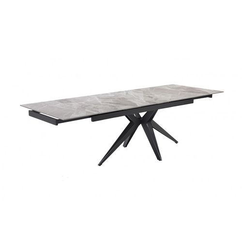 Table Extensible 160/240 Cm Céramique Gris Marbré Pied Étoile - Dakota 06