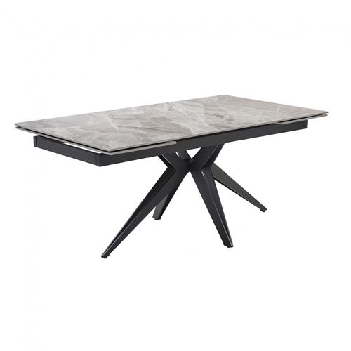 Table Extensible 160/240 Cm Céramique Gris Marbré Pied Étoile - Dakota 06