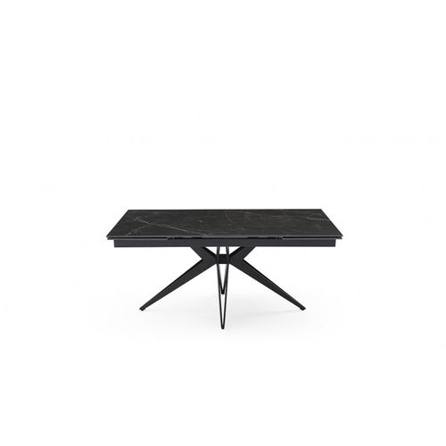 Table Extensible 160/240 Cm Céramique Noir Marbré Pied Étoile - Indiana 06