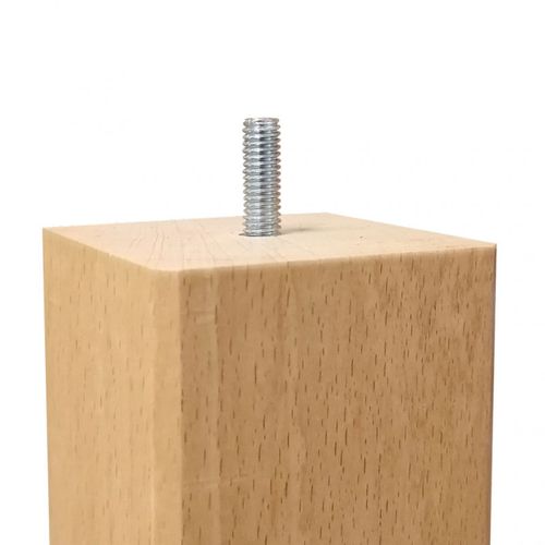 Lot De 4 Pieds De Meuble 15x7 Carré En Bois De Hêtre - Pieds De Lit