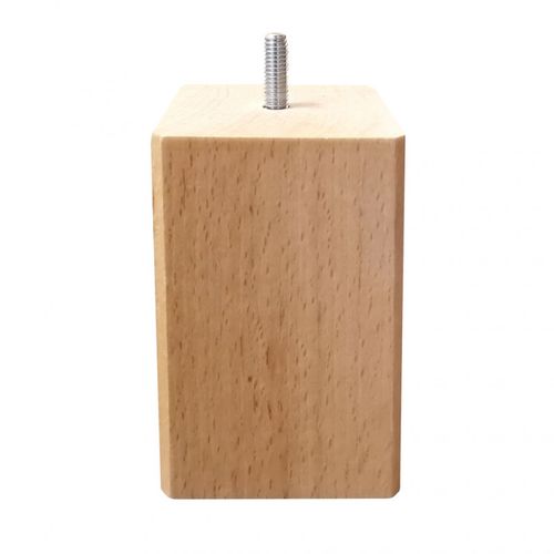 Lot De 4 Pieds De Meuble 15x7 Carré En Bois De Hêtre - Pieds De Lit