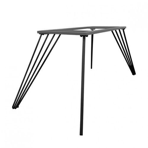 4 Pieds De Table De Repas Métal Noir Design Filaire H.65 Cm - 01