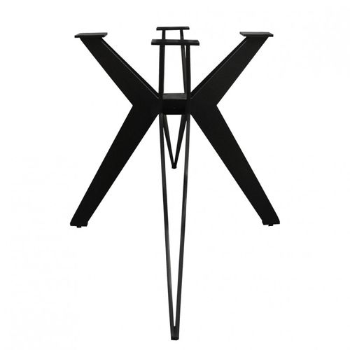 Pied De Table De Repas Métal Noir Design Croisé Étoile H.65 Cm - 06