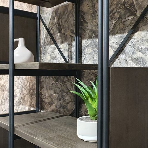 Étagère En Bois D'acacia Cendré Avec Piètement En Métal Noir - Kubi