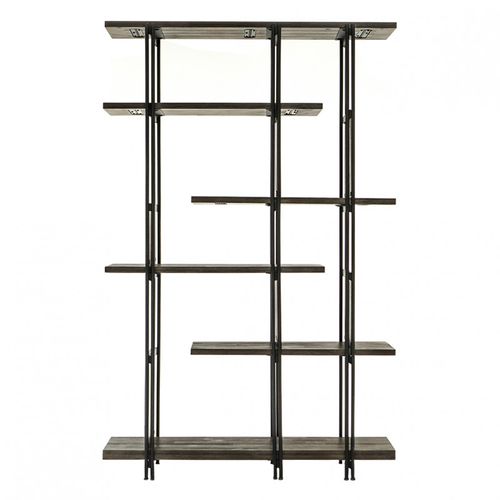 Étagère En Bois D'acacia Cendré Avec Piètement En Métal Noir - Kubi