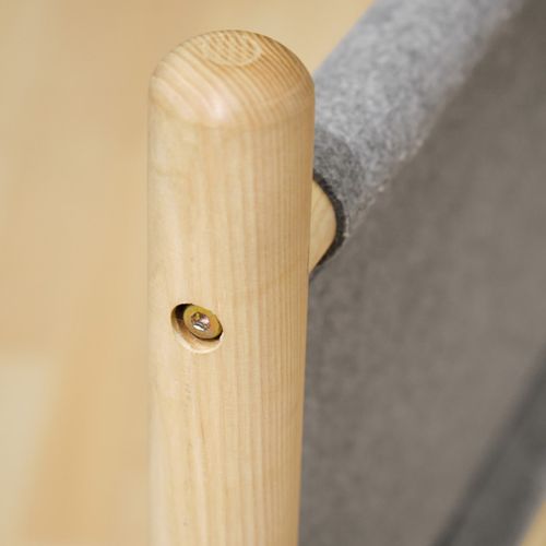 Lit 160 X 200 Cm En Bois De Frêne Et Feutrine Gris - Agde 7008