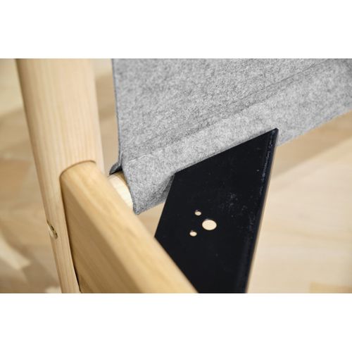 Lit 140 X 200 Cm En Bois De Frêne Et Feutrine Gris - Agde 6599