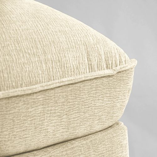 Pouf Pour Canapé Modulable En Tissu Doux Écru Et Passepoil - Charles