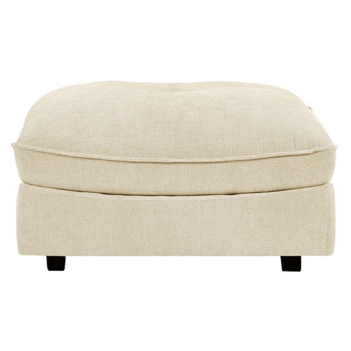 Pouf Pour Canapé Modulable En Tissu Doux Écru Et Passepoil - Charles