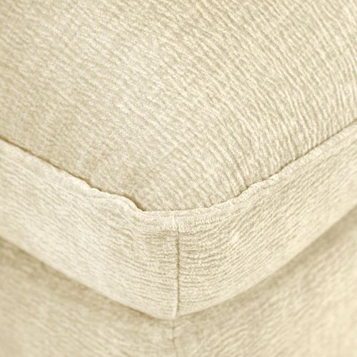 Pouf Pour Canapé Modulable En Tissu Doux Écru Et Passepoil - Charles