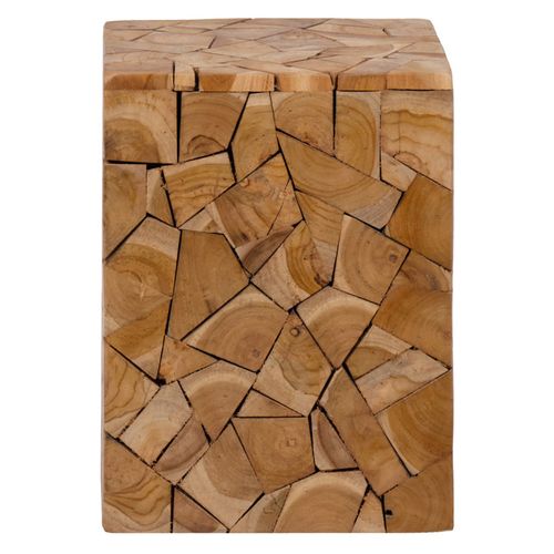 Tabouret / Table D'appoint Carrée En Bois De Teck Naturel - Hiram
