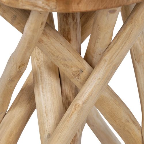 Tabouret / Table D'appoint D. 30 Cm En Bois De Teck Naturel - Okto 2