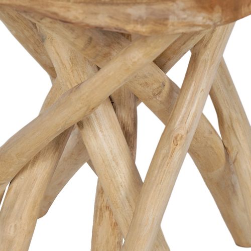 Tabouret / Table D'appoint D. 30 Cm En Bois De Teck Naturel - Okto 2