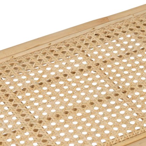 Banc / Bout De Lit En Teck Massif Avec Cannage Rotin L. 80 Cm - Bruno